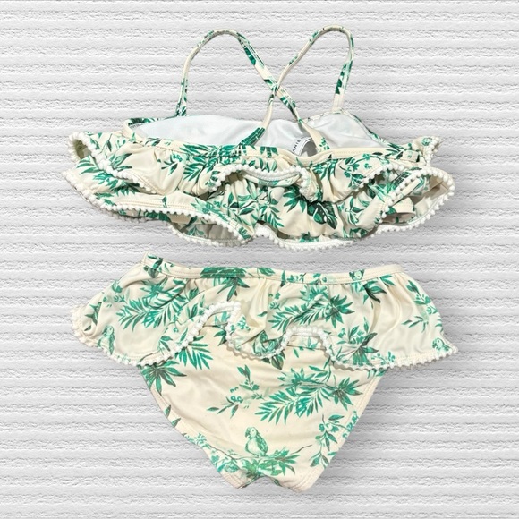 Janie & Jack PARROT PALM RUFFLE 2-PIECE SWIMSUIT - Picture 4 of 5